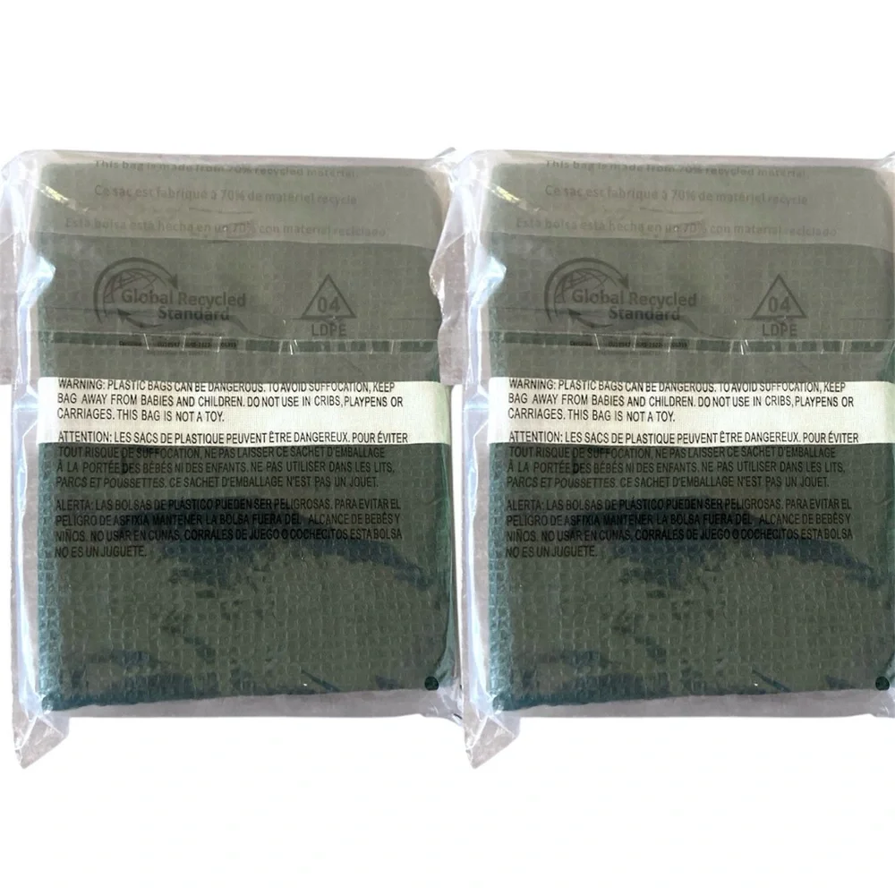 2 Pottery Barn European Linen Cotton WAFFLE WEAVE KING Shams - Pine